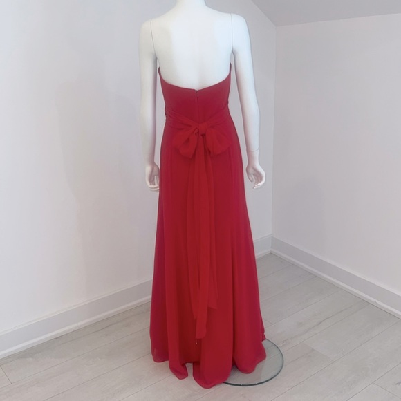NWT SAMPLE SALE Social for Dessy 8168 Flame(red) size 10 nu-georgette Pristine - Picture 7 of 10